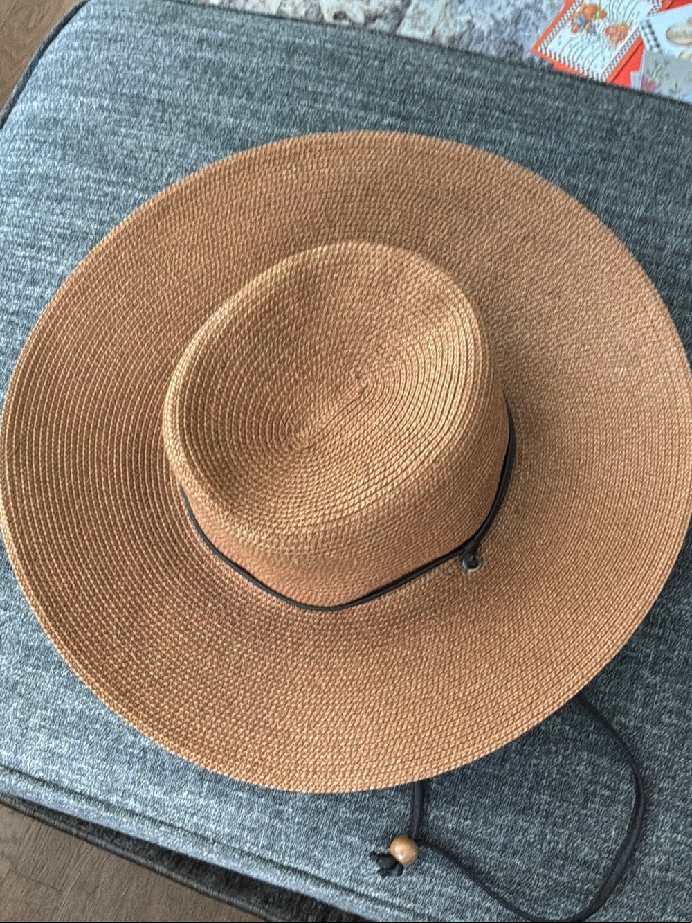 Sloggers Wide Brim Braided Sun Hat with Black Chin Cord